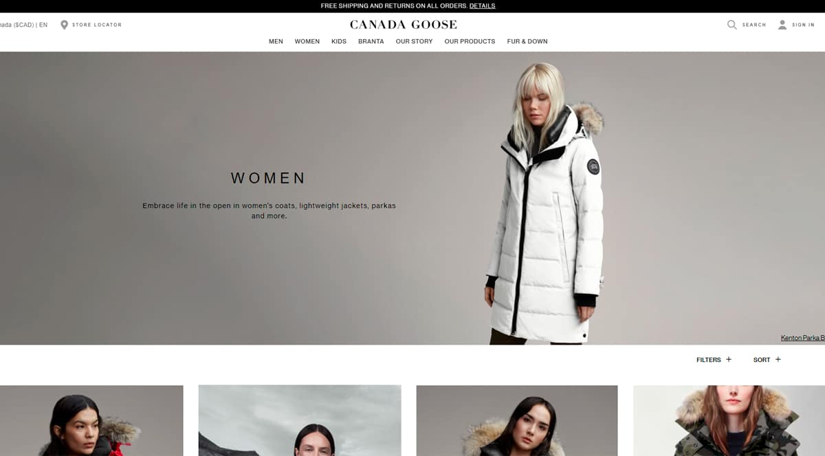 Canada goose - купить зимние женские куртки в интернет магазине в Москве